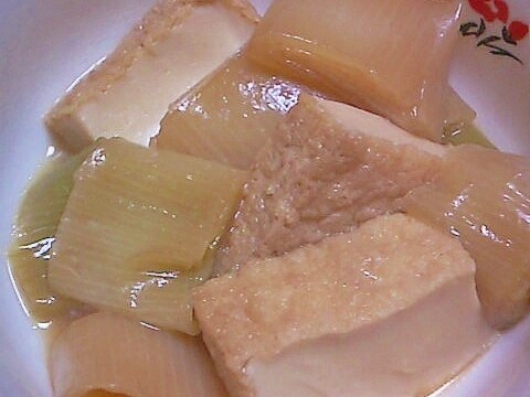 厚揚げと長ねぎの煮物　お弁当用に